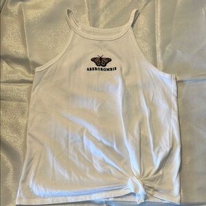 Abercrombie Kids White Tank Top with Butterfly Design